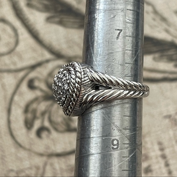 Judith Ripka pave set CZ solid sterling silver size 8 heart shaped ring - Picture 4 of 8